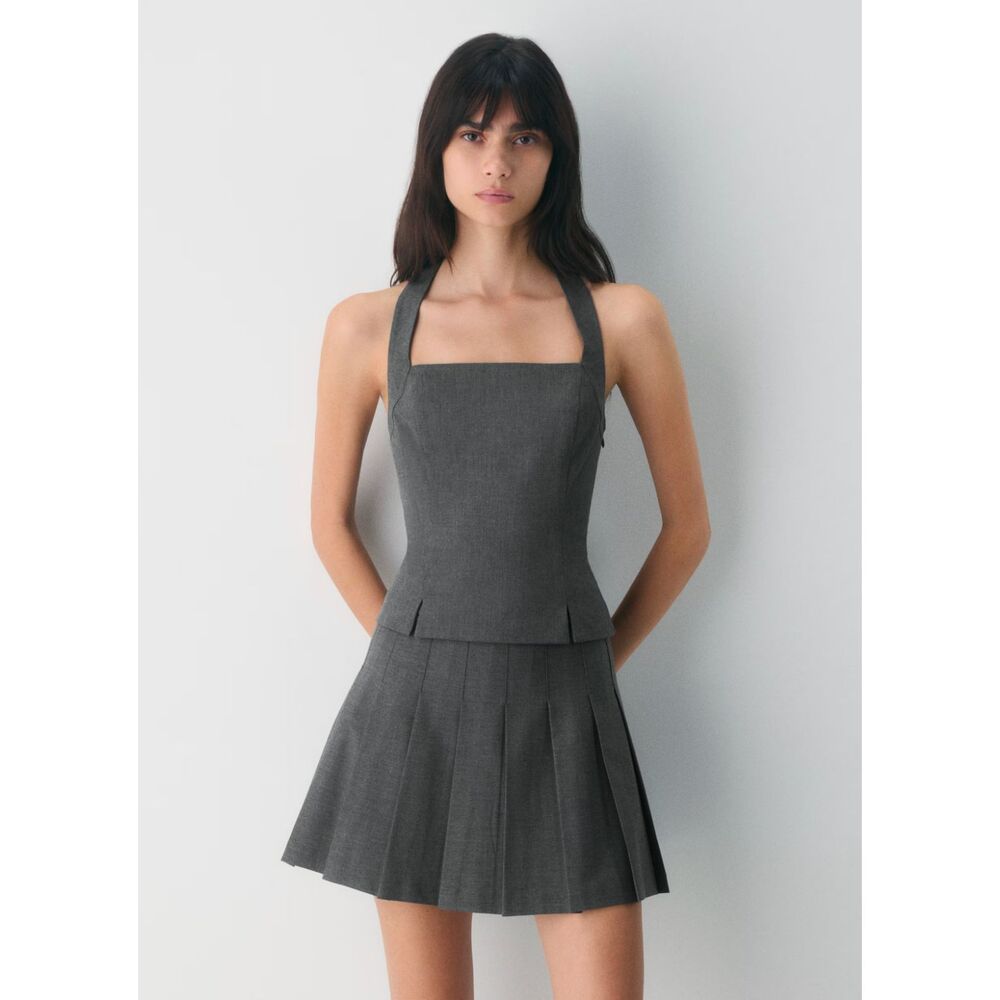 Aritzia Sunday Best Gala Halter Top in Heather Charcoal NWT